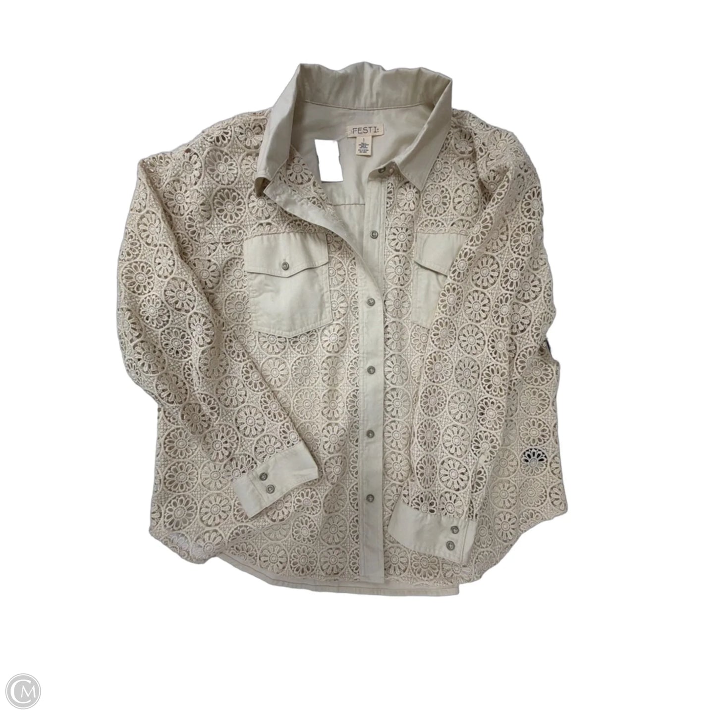 Jacket Shirt By Torrid In Tan, Size: 1x
