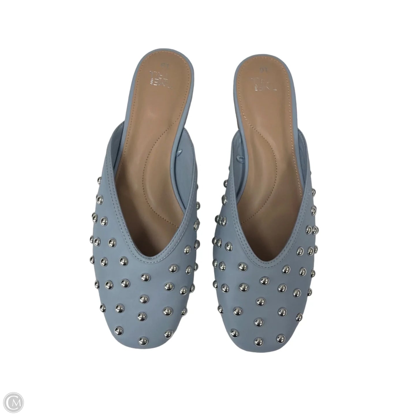 Shoes Flats By Time And Tru In Blue & Silver, Size: 10