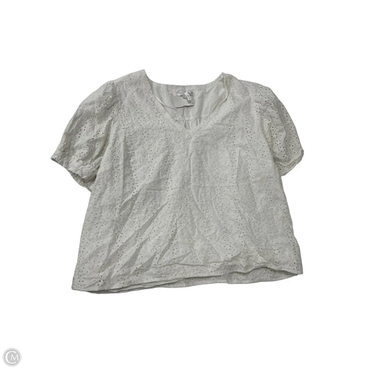Top Short Sleeve By Draper James In White, Size: 1x