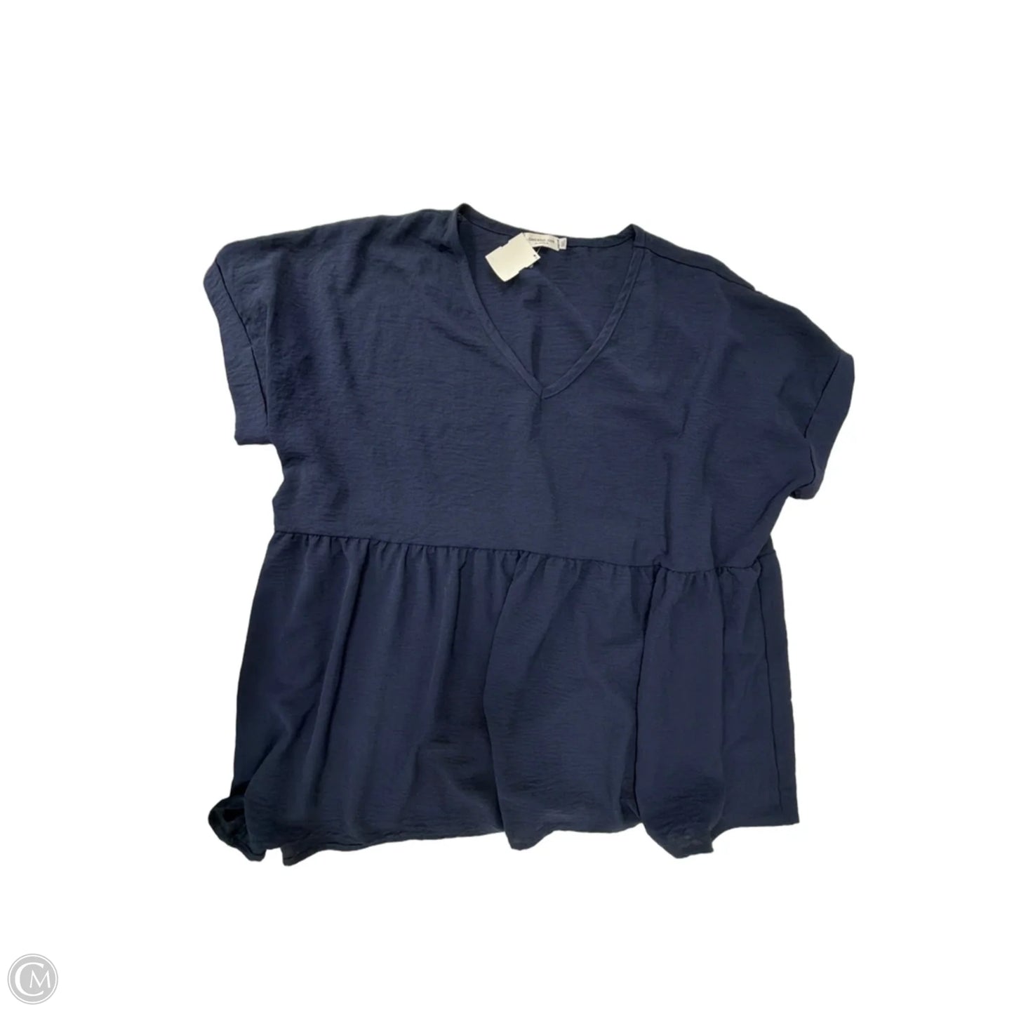 Top Short Sleeve By Chicsoul In Blue, Size: 1x