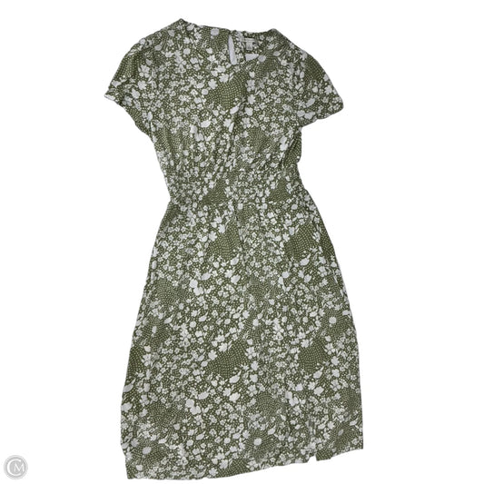Dress Casual Midi By Cato In Green & White, Size: L