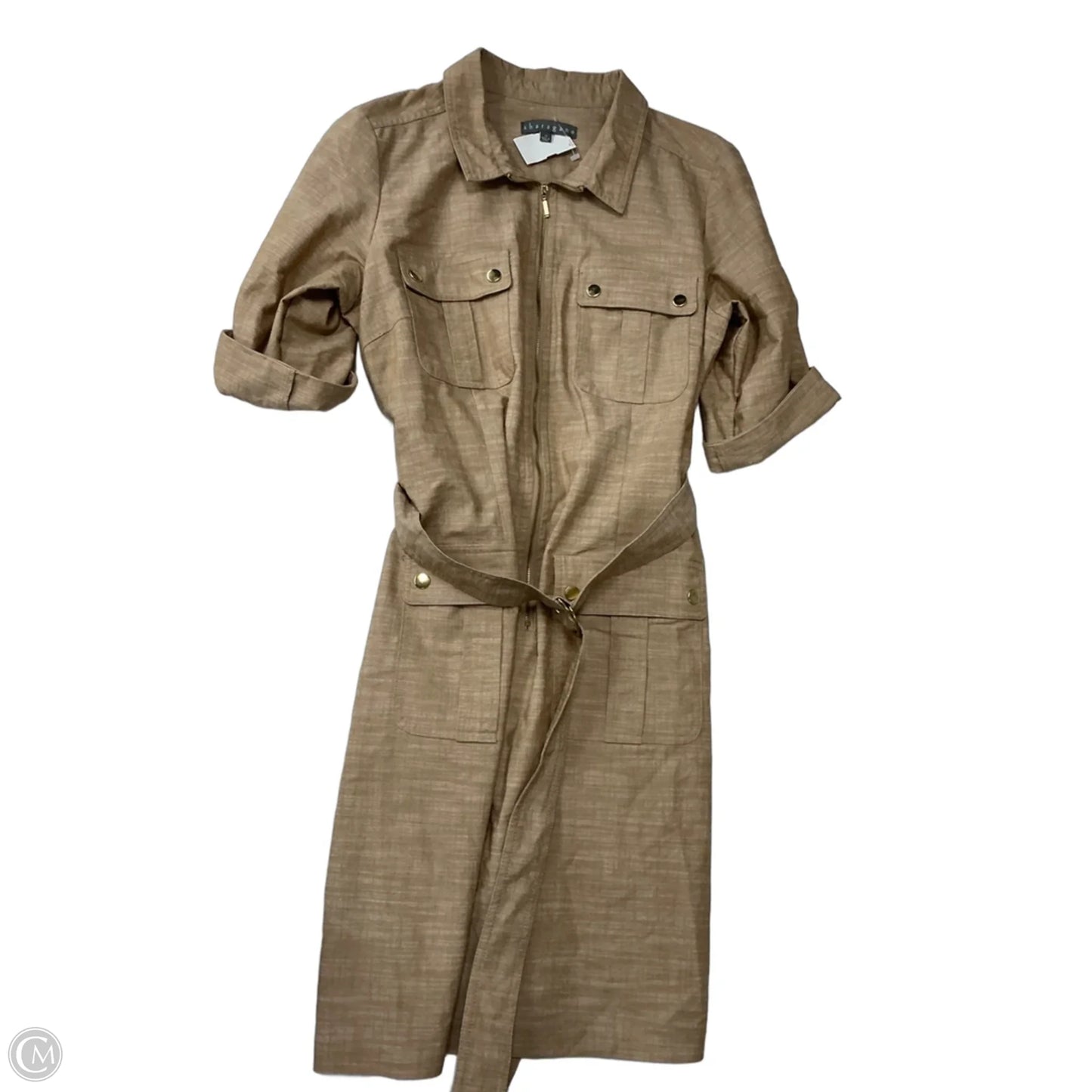Dress Casual Midi By Sharagano In Tan, Size: Xl
