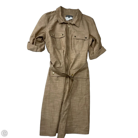 Dress Casual Midi By Sharagano In Tan, Size: Xl