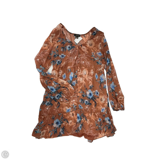 Top Long Sleeve By City Studio In Floral Print, Size: L