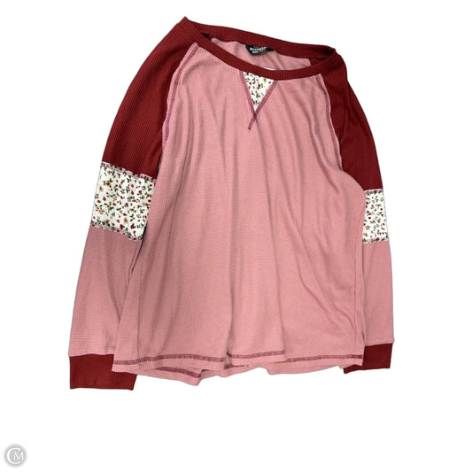 Top Long Sleeve By Bloomchic In Pink & Red, Size: Xl
