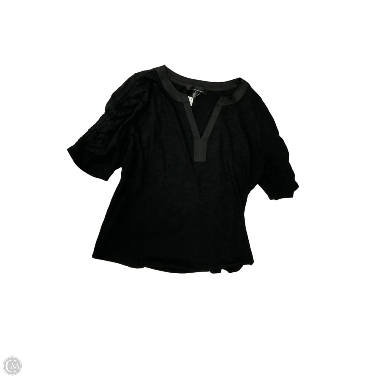 Top Short Sleeve By White House Black Market In Black, Size: Xl