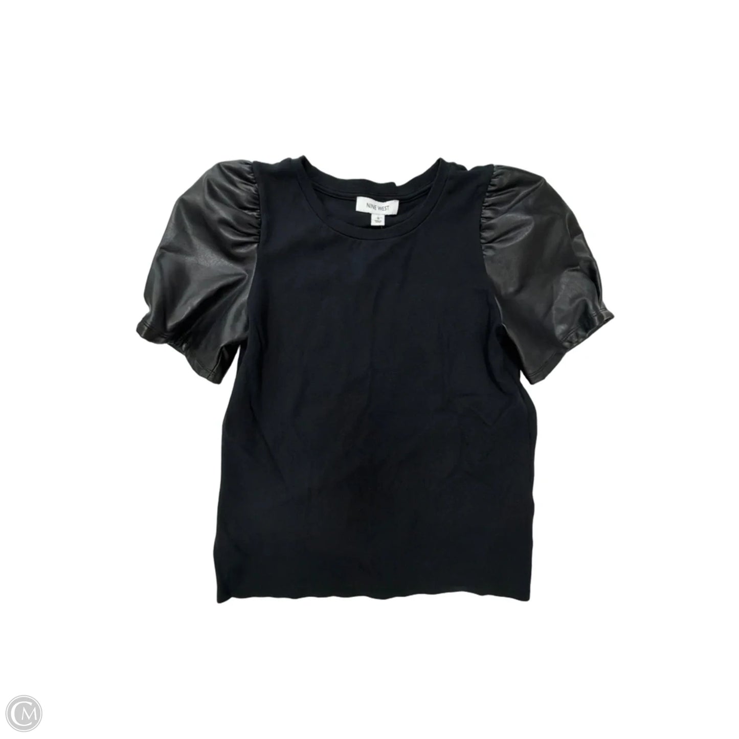 Top Short Sleeve By Nine West Apparel In Black, Size: S