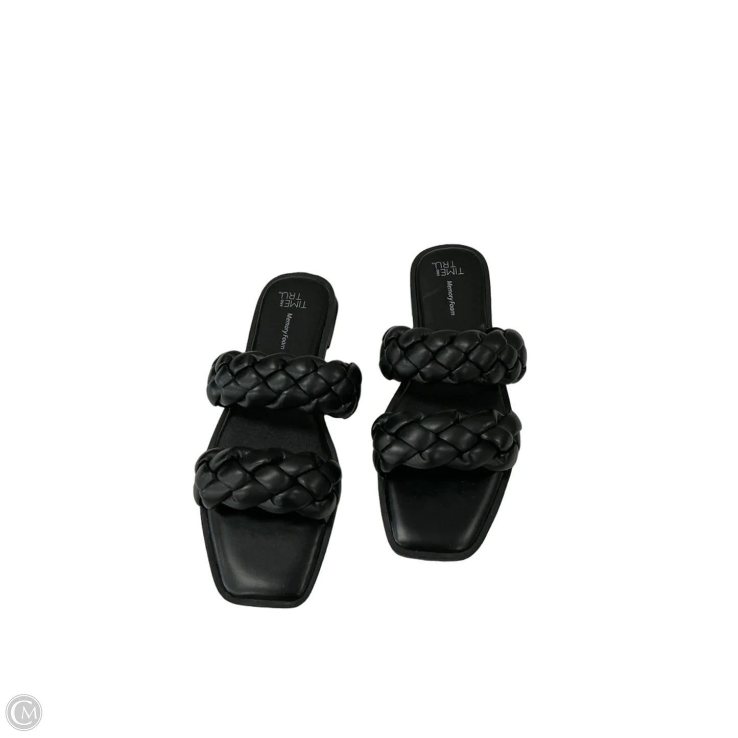 Sandals Flats By Time And Tru In Black, Size: 6.5