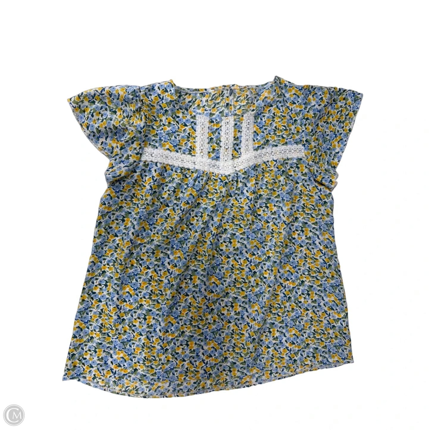 Top Short Sleeve By Cmf In Floral Print, Size: L