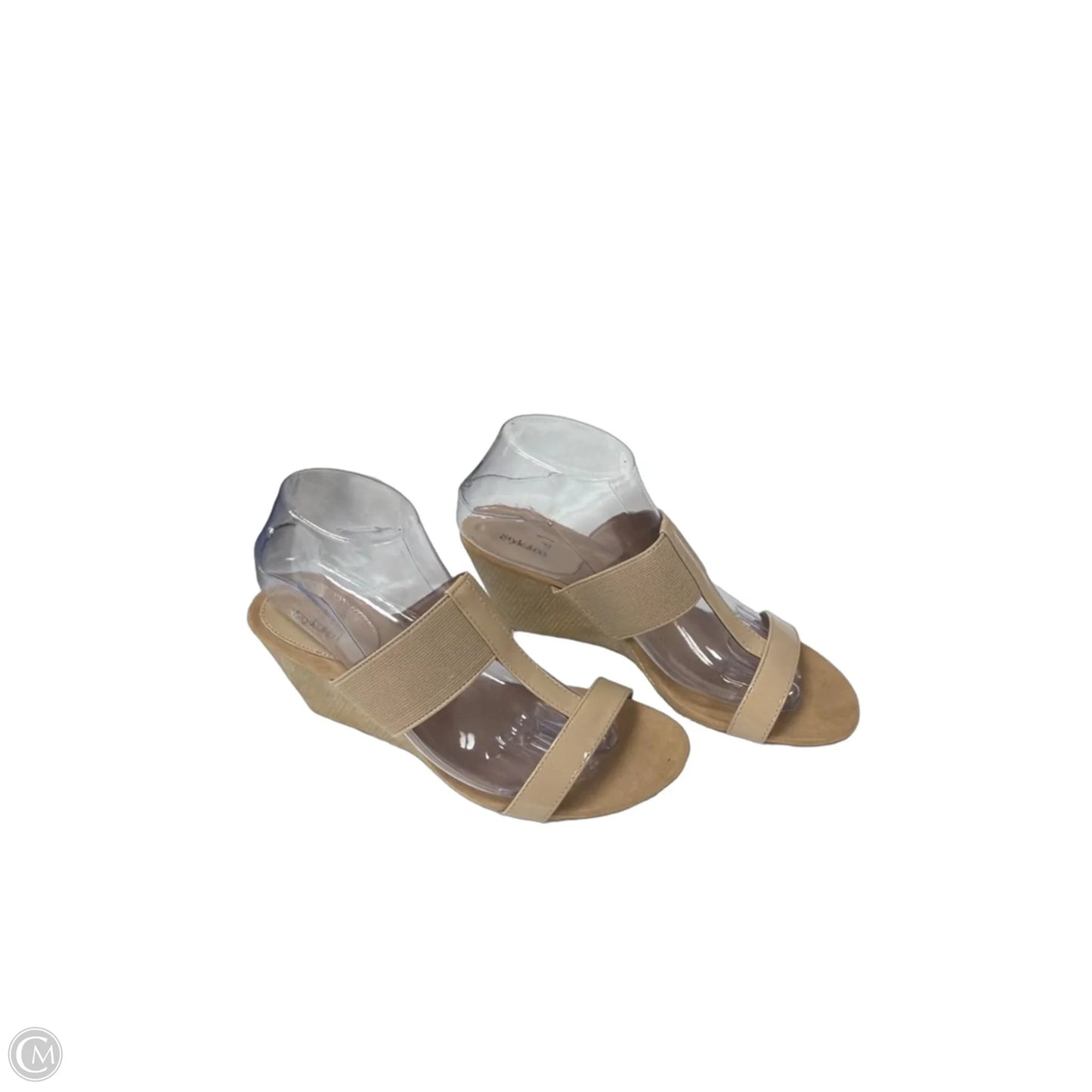 Sandals Heels Wedge By Style And Company In Tan, Size: 8