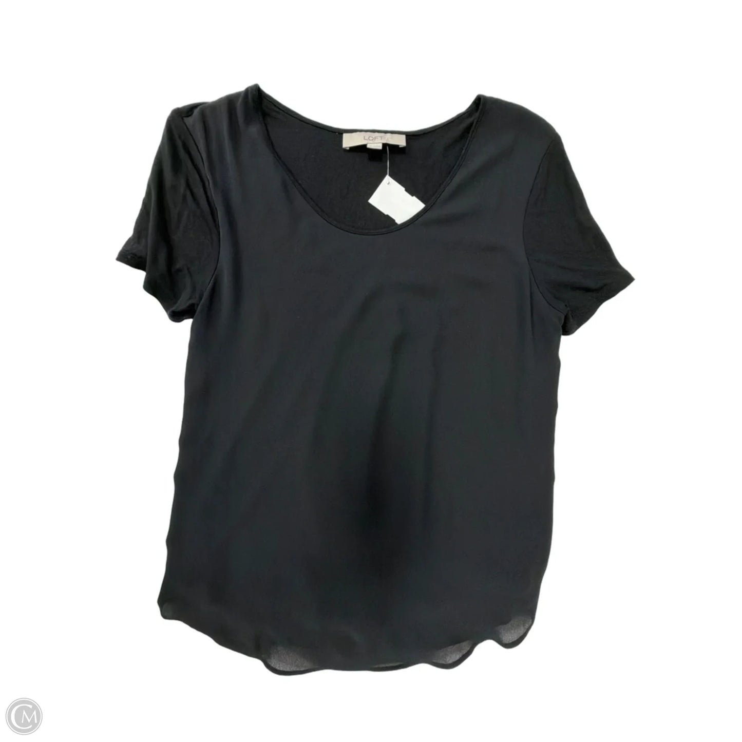 Top Short Sleeve By Loft In Black, Size: S