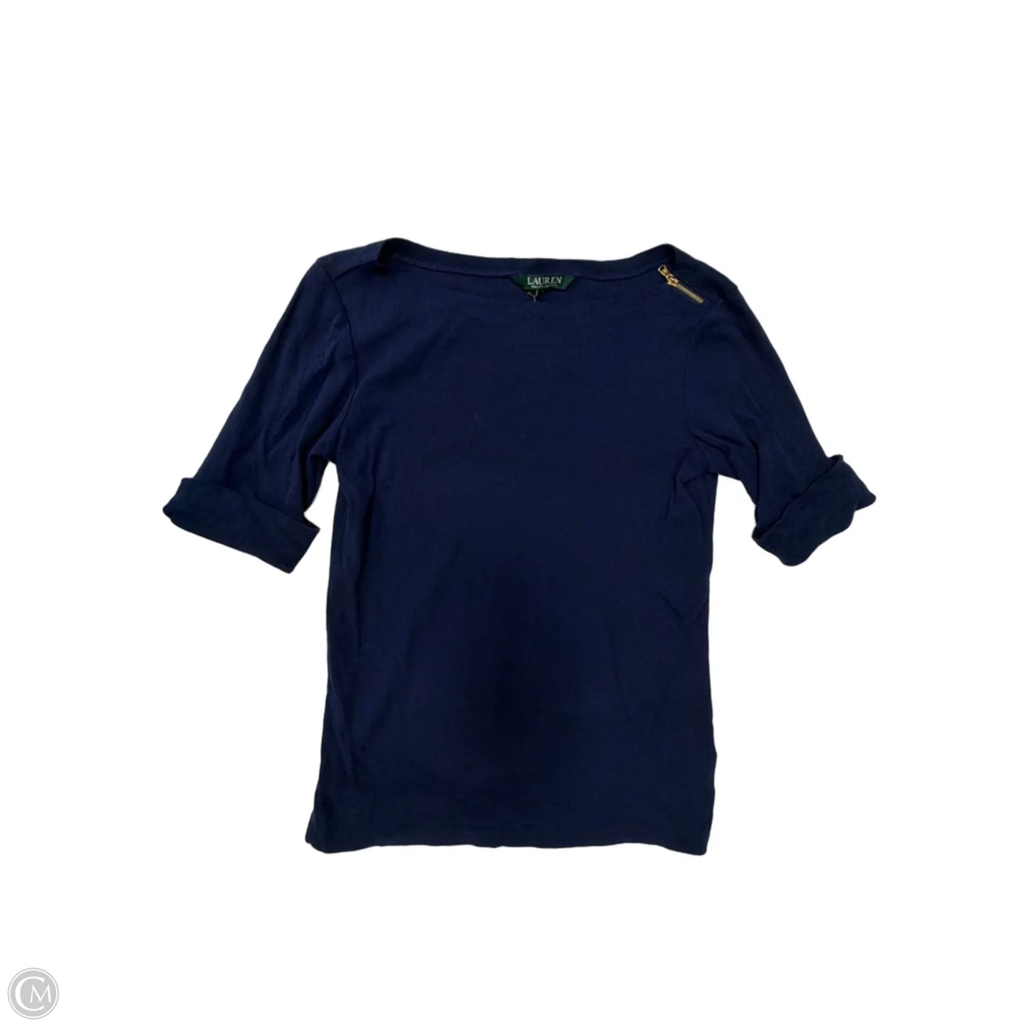 Top Short Sleeve By Lauren By Ralph Lauren In Blue, Size: S