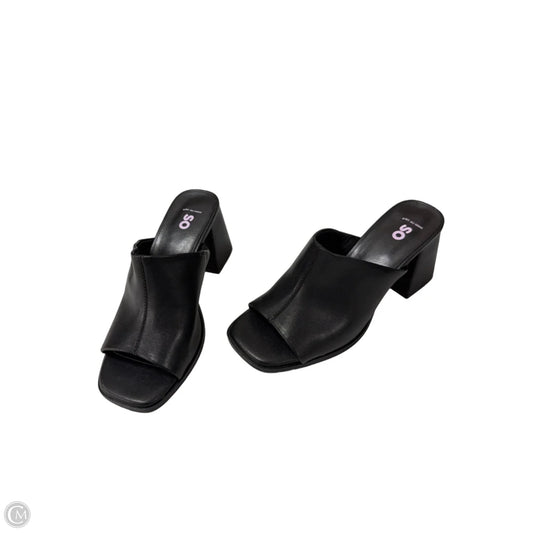 Sandals Heels Block By So In Black, Size: 6