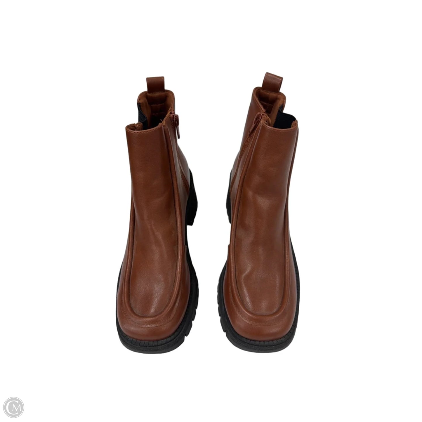 Boots Ankle Heels By Clothes Mentor In Black & Brown, Size: 8