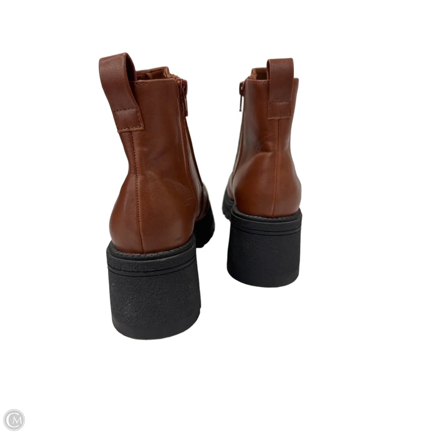 Boots Ankle Heels By Clothes Mentor In Black & Brown, Size: 8