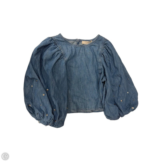 Top Long Sleeve By Loft In Blue Denim, Size: S