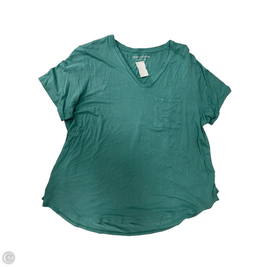 Top Short Sleeve By Grace + Karma In Green, Size: 1x