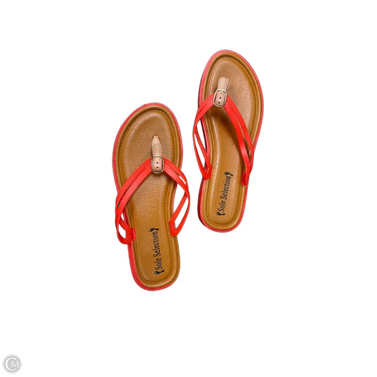 Sandals Flip Flops By Sole Society In Brown & Orange, Size: 7