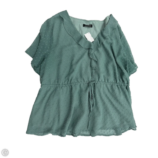 Top Short Sleeve By Bloomchic In Green, Size: 2x