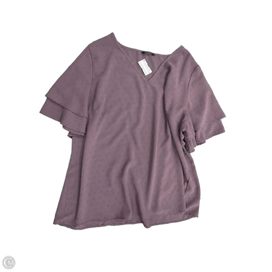 Top Short Sleeve By Bloomchic In Purple, Size: 2x