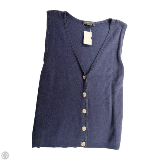 Vest Sweater By Ann Taylor In Navy, Size: L