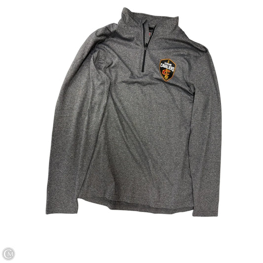 Athletic Top Long Sleeve Collar By Nba In Grey, Size: M