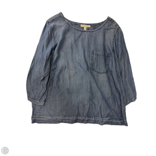 Top Long Sleeve By Alexander Jordan In Blue Denim, Size: 1x