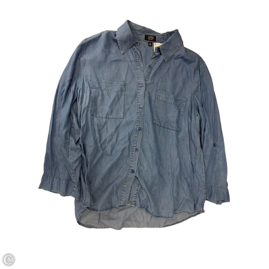 Top Long Sleeve By Jones New York In Blue Denim, Size: 1x