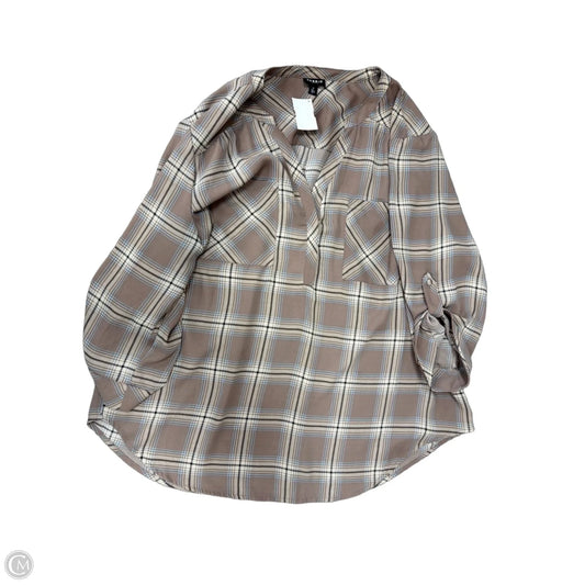 Top Long Sleeve By Torrid In Plaid Pattern, Size: 2x