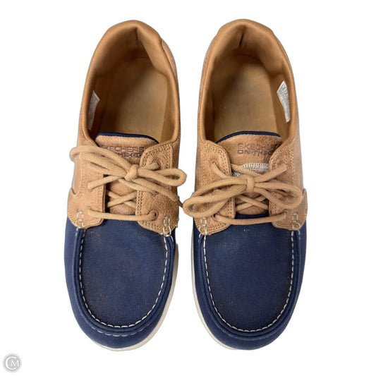 Shoes Flats By Skechers In Blue & Brown, Size: 9