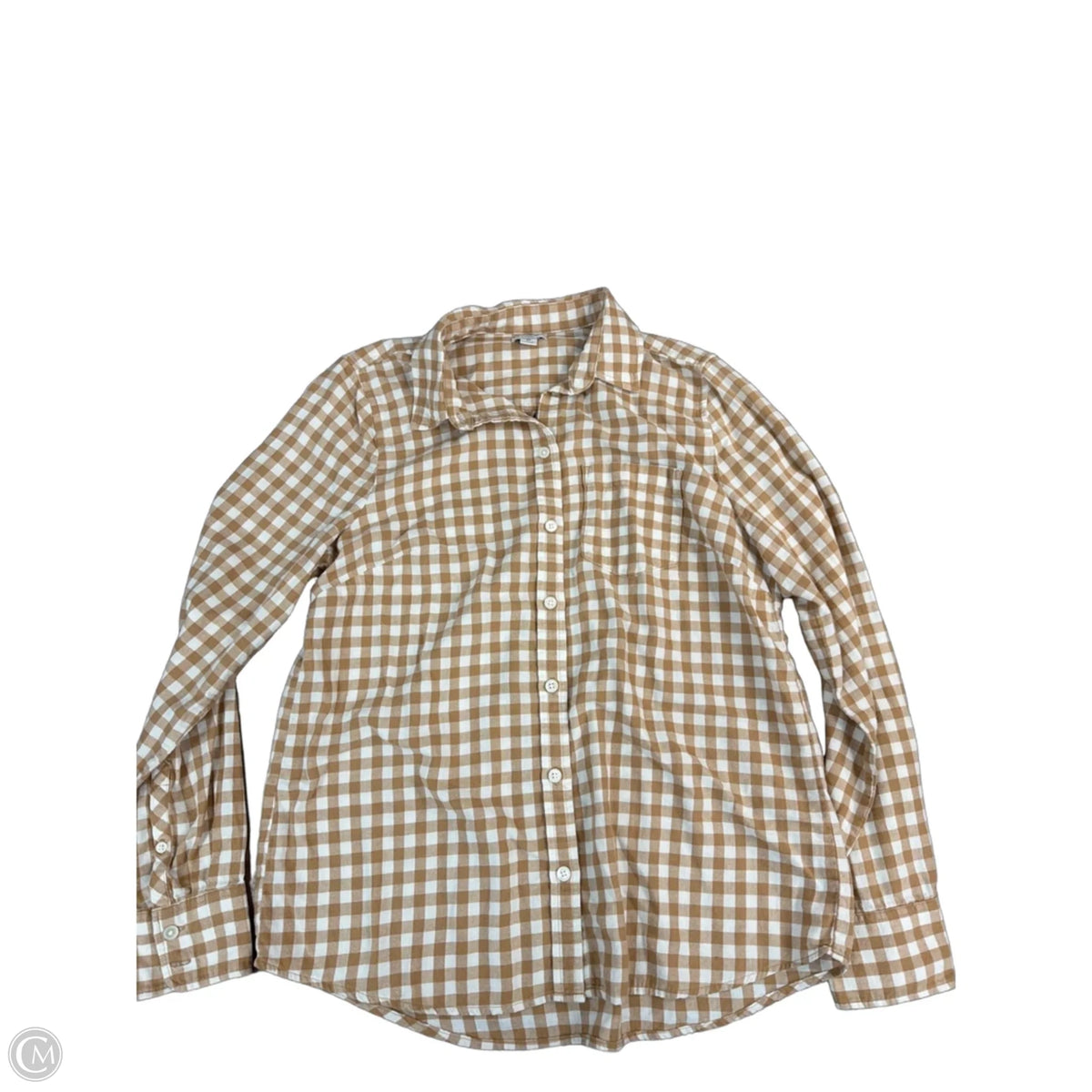 Top Long Sleeve By J. Crew In Checkered Pattern, Size: M