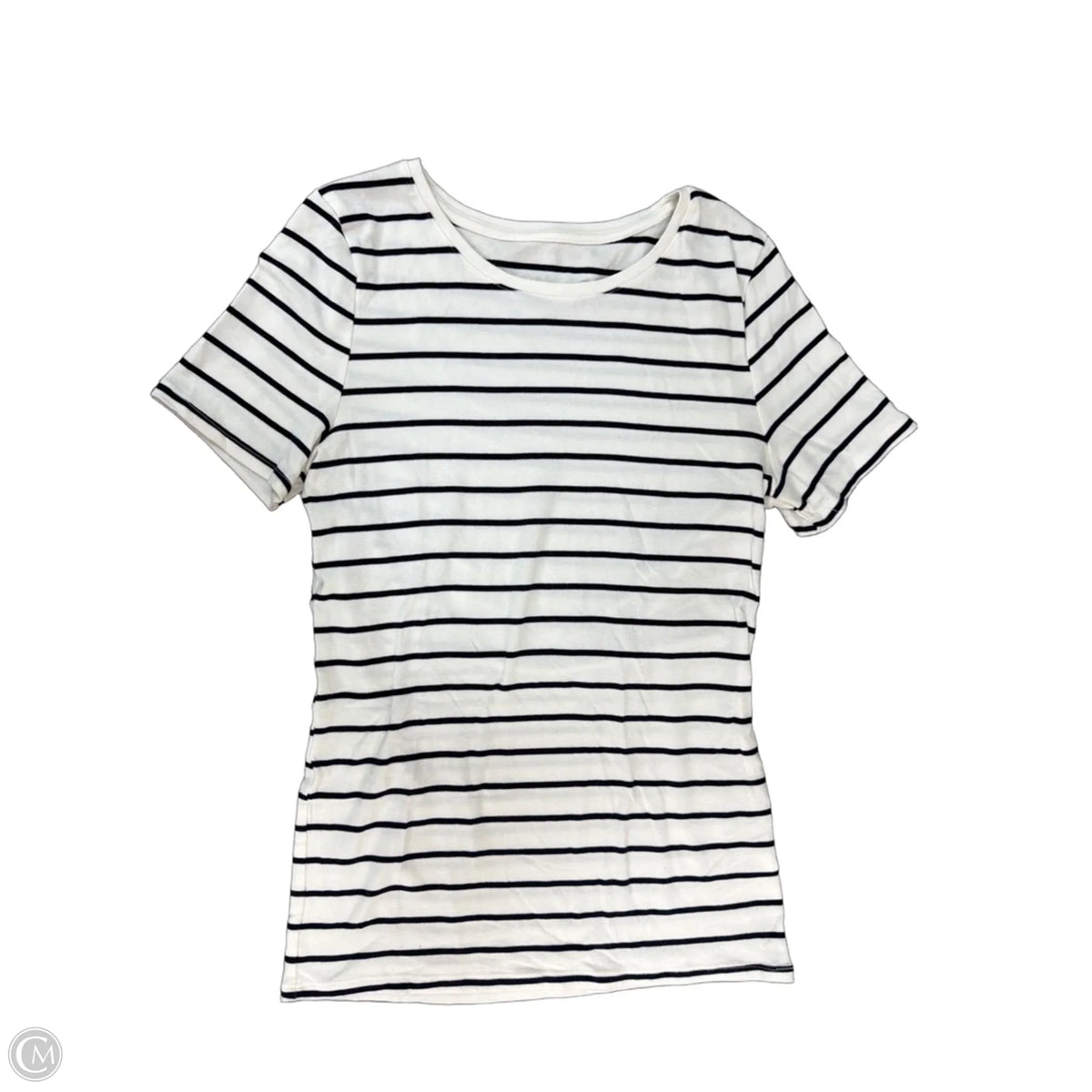 Top Short Sleeve Basic By A New Day In Striped Pattern, Size: M