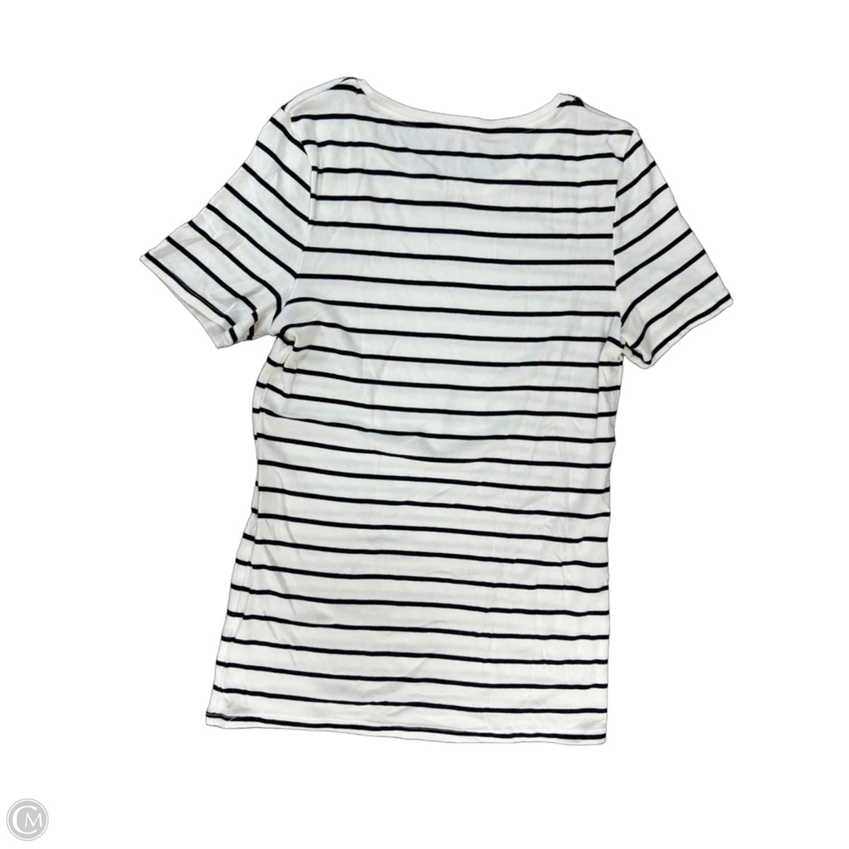 Top Short Sleeve Basic By A New Day In Striped Pattern, Size: M