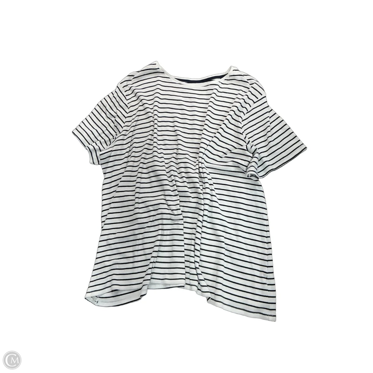 Top Short Sleeve Basic By Croft And Barrow In Striped Pattern, Size: 3x