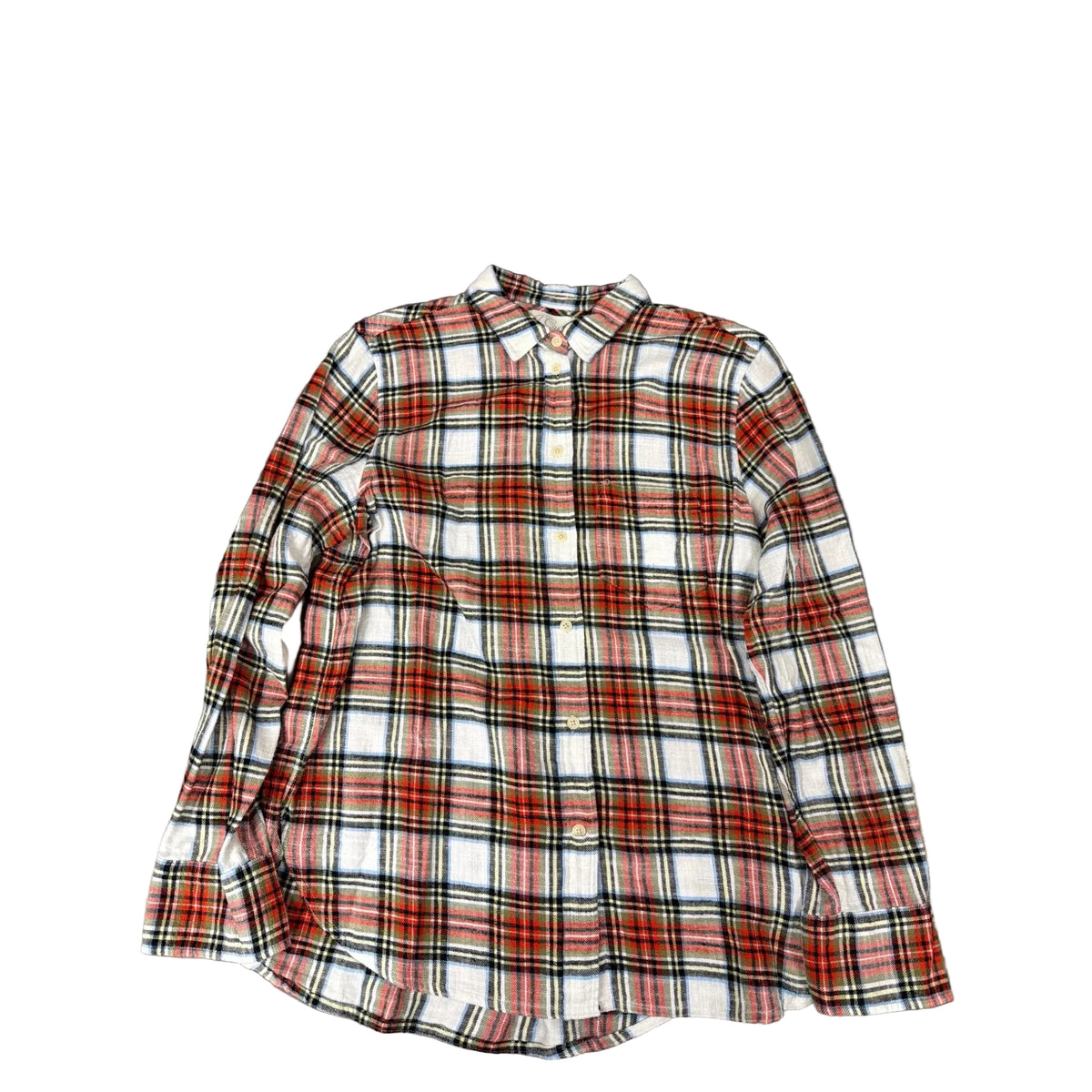 Top Long Sleeve By J. Crew In Plaid Pattern, Size: S