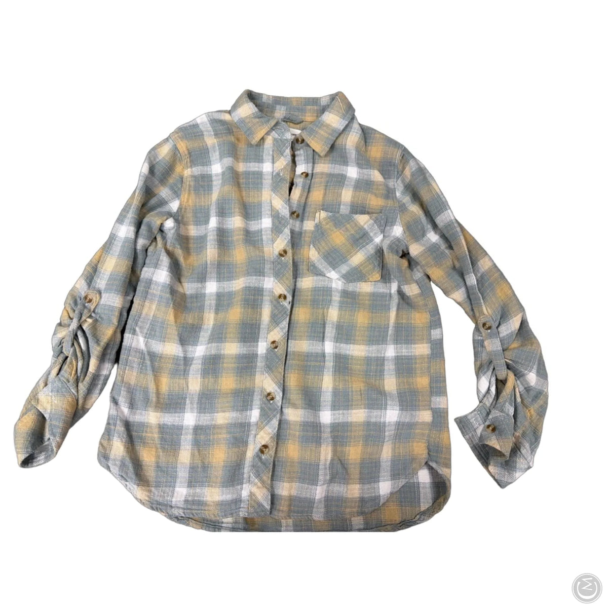 Top Long Sleeve By Thread And Supply In Plaid Pattern, Size: S