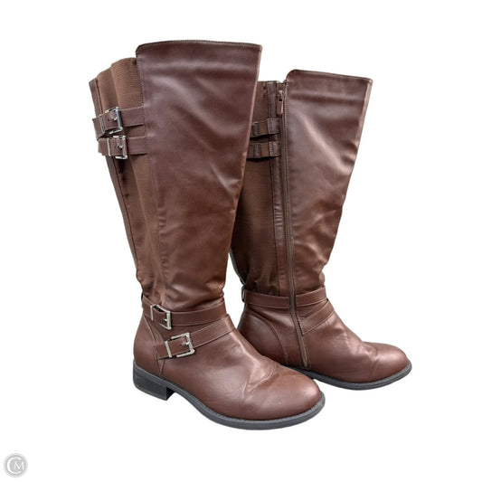 Boots Knee Flats By Torrid In Brown, Size: 10.5