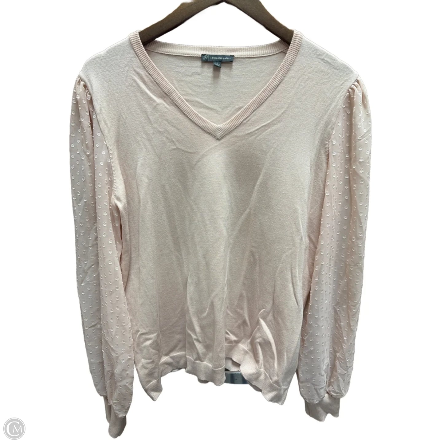 Top Long Sleeve By Adrianna Papell In Pink, Size: L