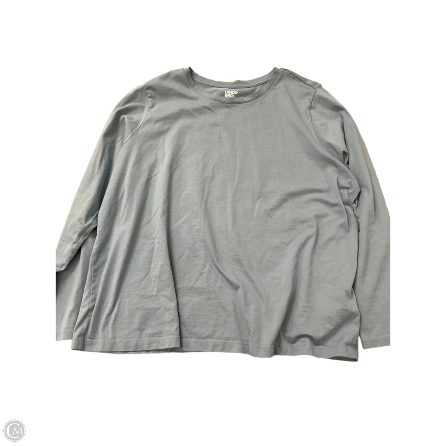 Top Short Sleeve Basic By Lands End In Blue, Size: 1x
