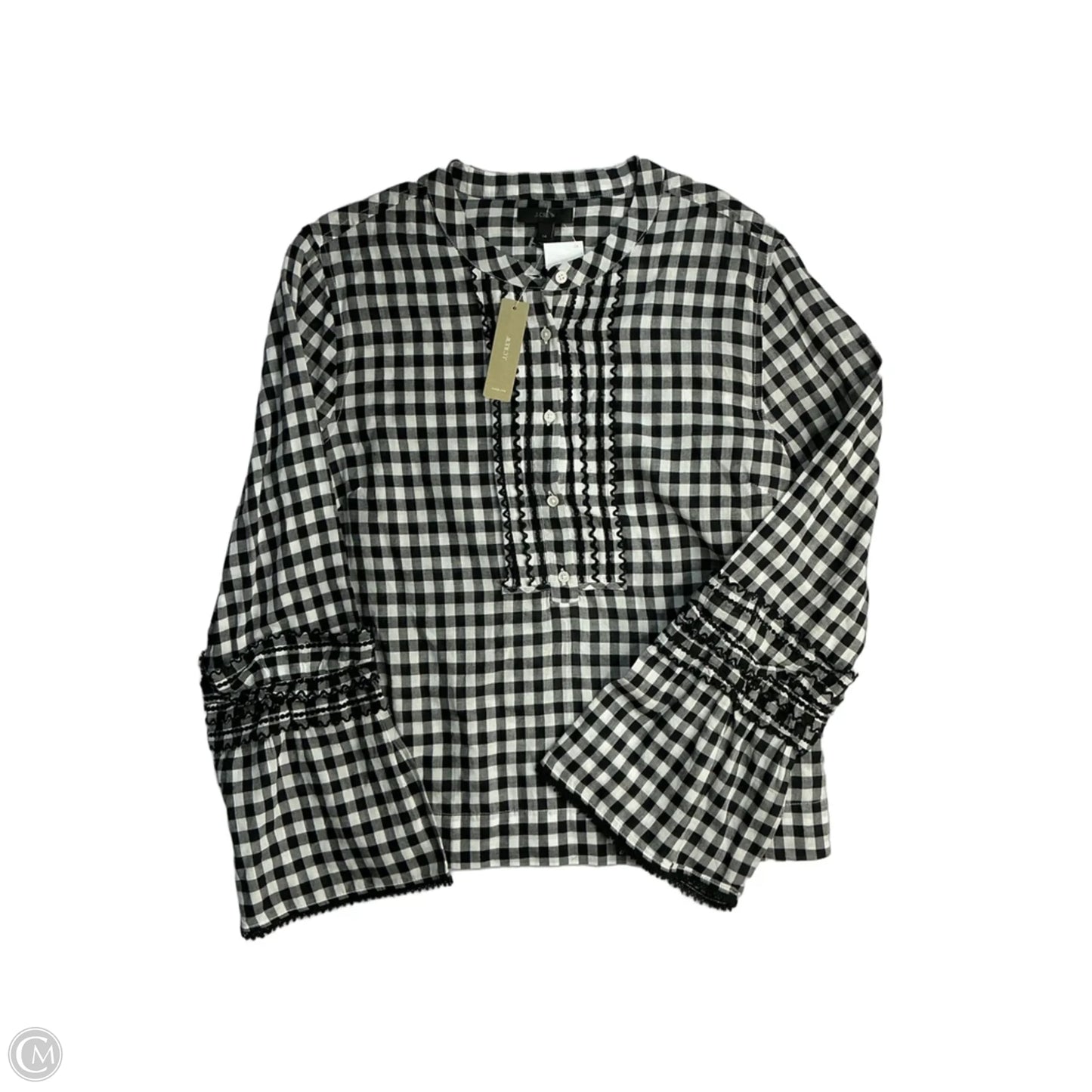 Top Long Sleeve By J. Crew In Checkered Pattern, Size: Xl