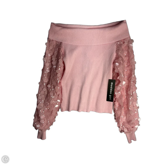 Top Long Sleeve By Madden Girl In Pink, Size: Xl
