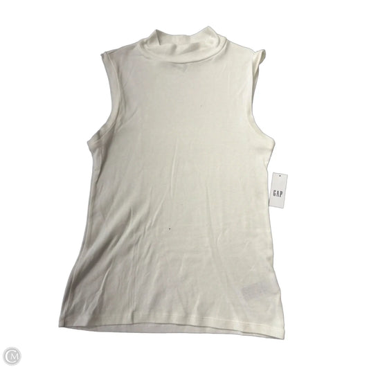 Top Sleeveless By Gap In White, Size: M