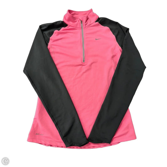 Athletic Top Long Sleeve Collar By Nike Apparel In Pink, Size: M