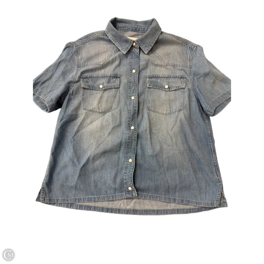 Top Short Sleeve By Lola River In Blue Denim, Size: M