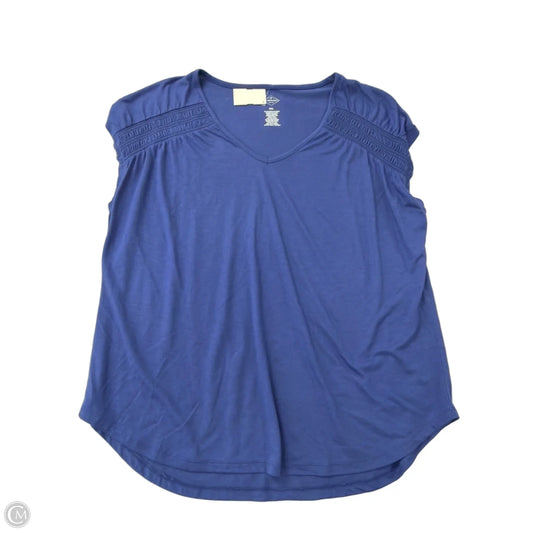 Top Short Sleeve By St Johns Bay In Blue, Size: 1x