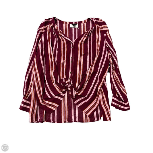 Top Long Sleeve By Ana In Striped Pattern, Size: 1x