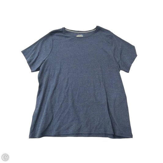 Top Short Sleeve Basic By Croft And Barrow In Blue, Size: 1x