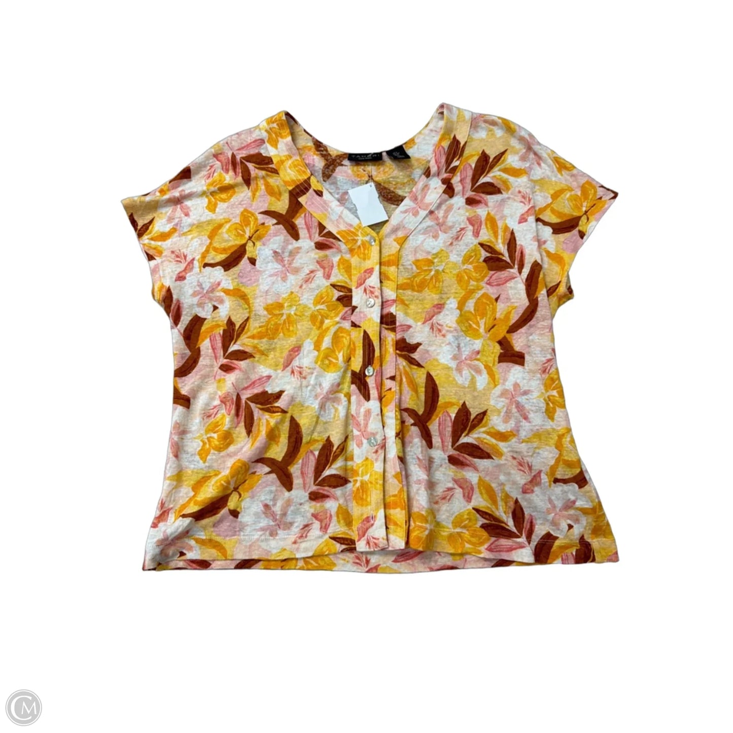 Top Short Sleeve By Tahari In Floral Print, Size: S