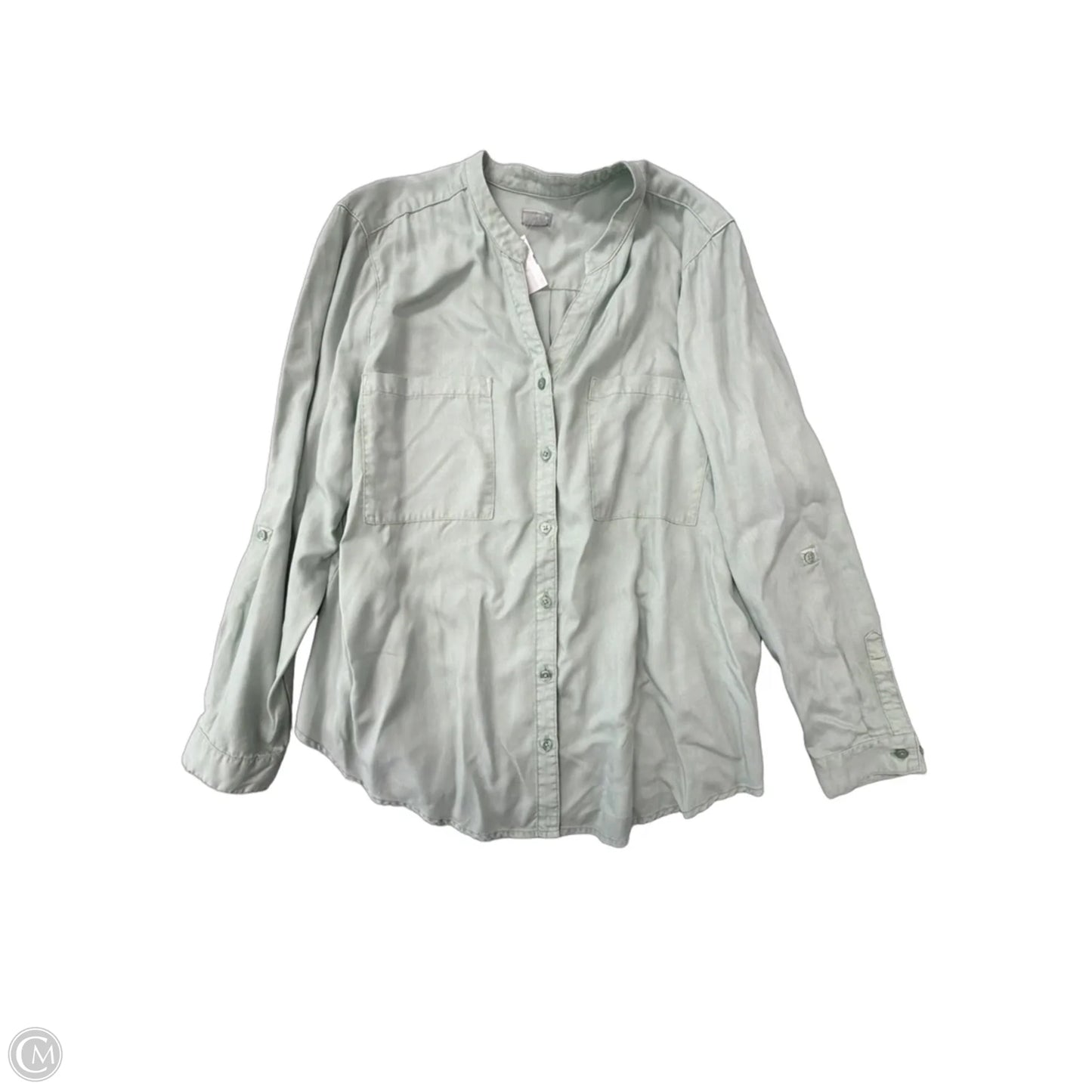Top Long Sleeve By Chicos In Green, Size: Xl