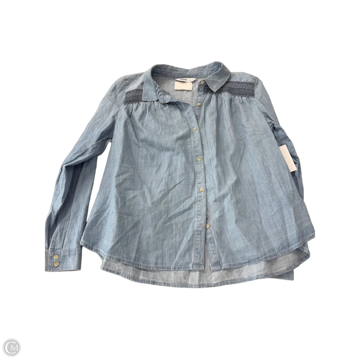 Top Long Sleeve By Sonoma In Blue Denim, Size: L